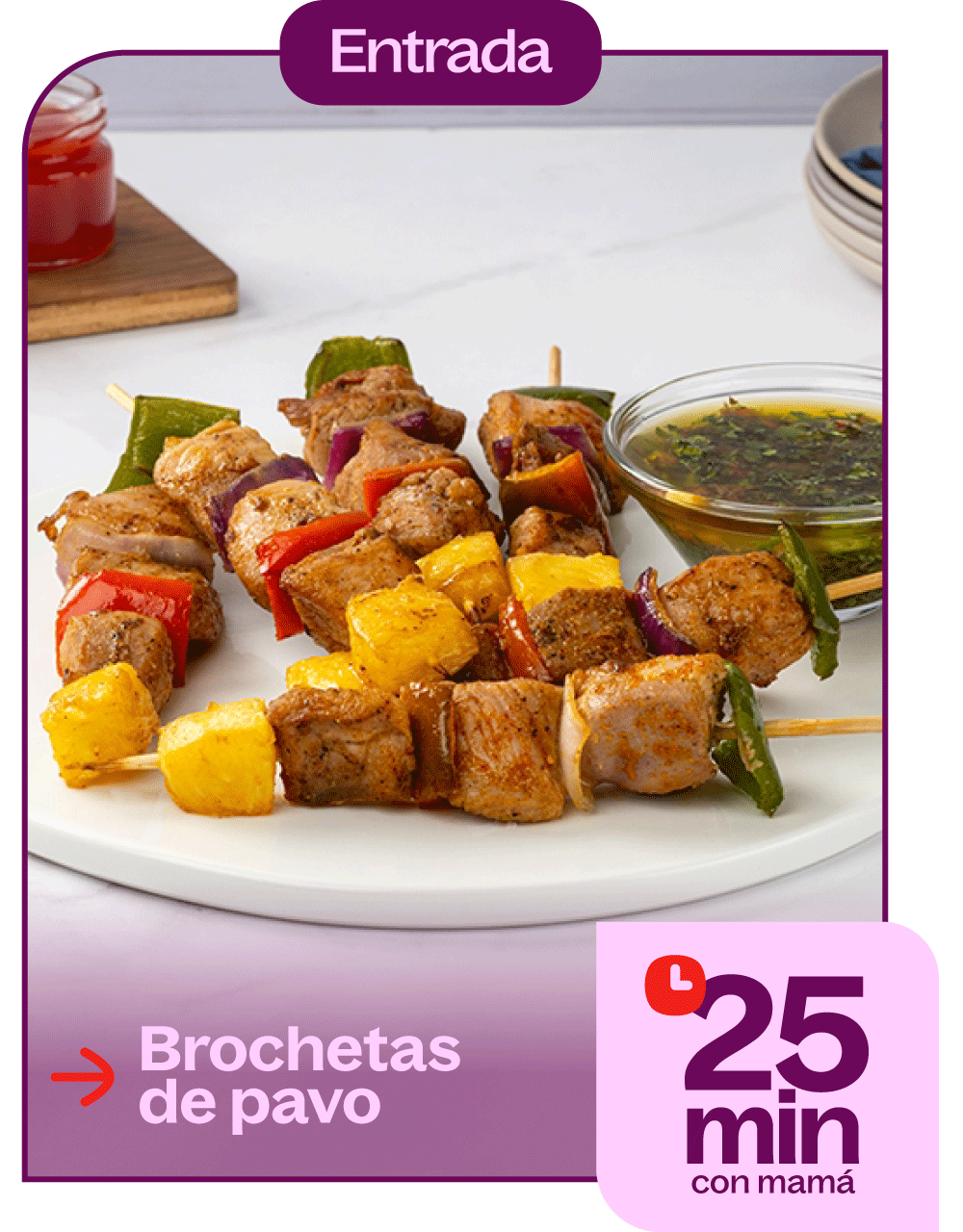 Brochetas de pavo