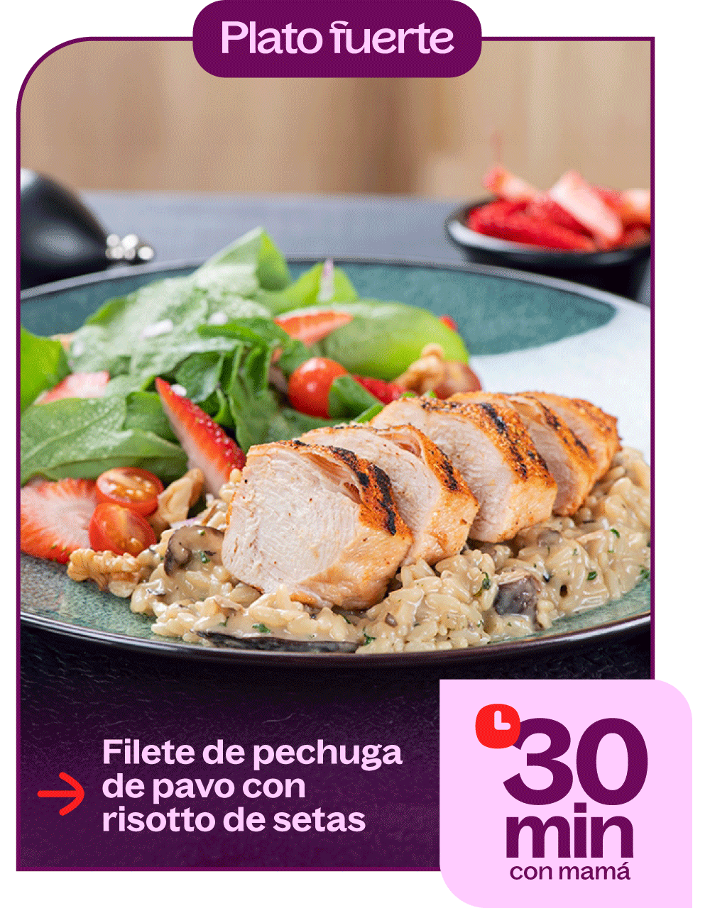 Filete de pechuga de pavo con risotto